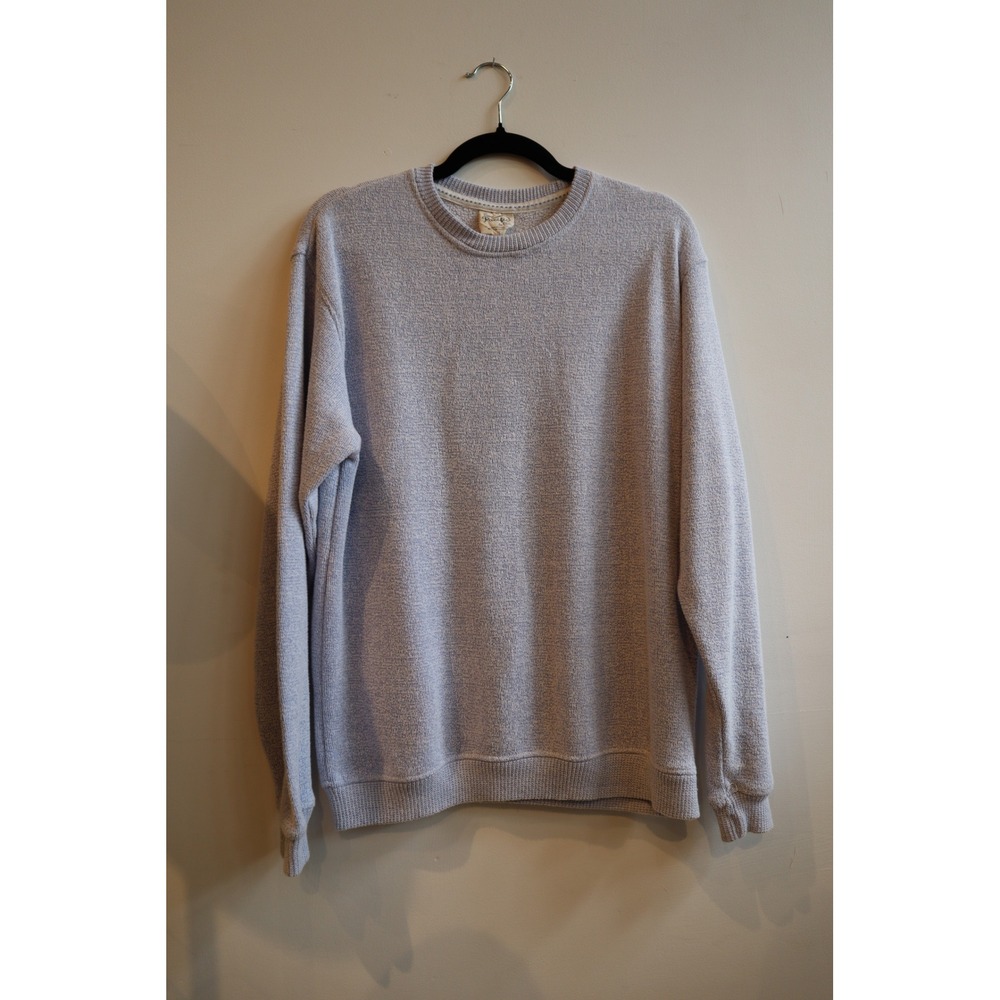 Pacific & Co Mens Large Crewneck Sweater Marled Purple White Pullover